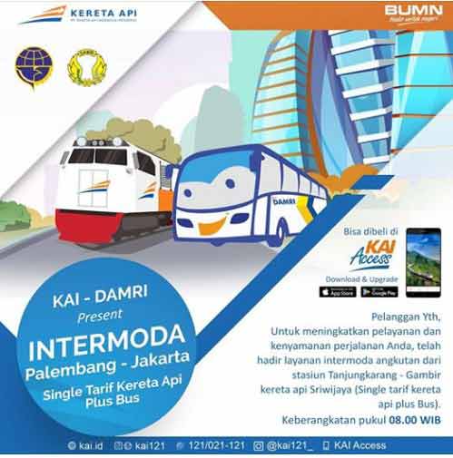 Harga Tiket Kereta Palembang Jakarta Intermoda KAIDAMRI  Kereta Api Kita